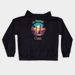 "Tropical Vibes in Retro Havana: Exotic Cuban Flair" - Retro Travel Cool Kids Hoodie